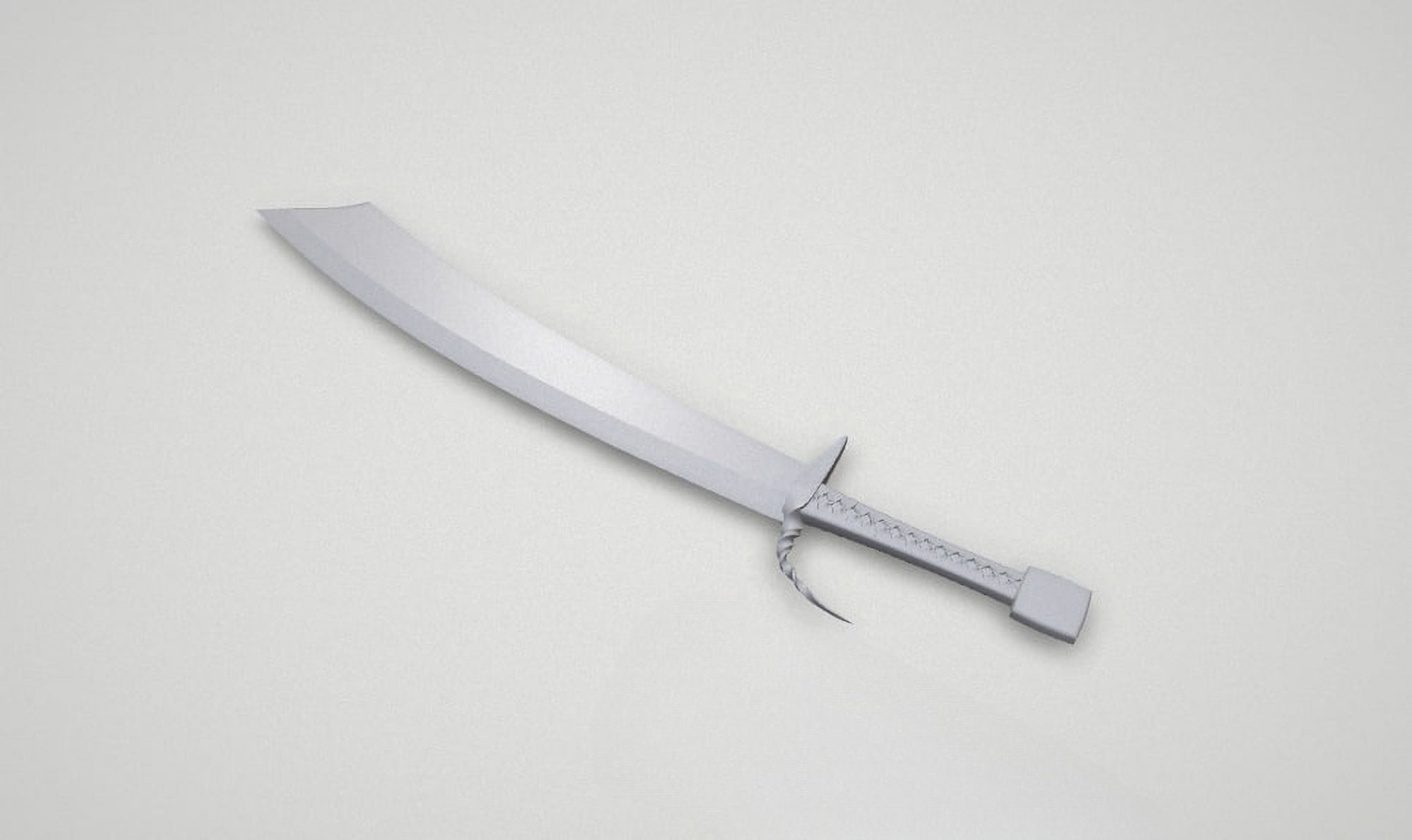 Game asset Leather-Handled Battle-Ready Sword 3D model_6
