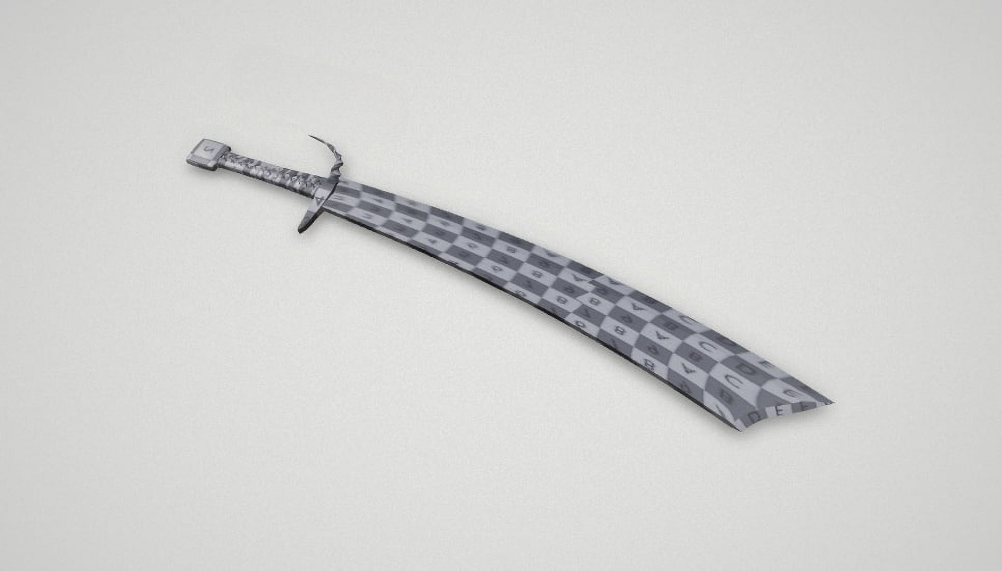 Game asset Leather-Handled Battle-Ready Sword 3D model_9