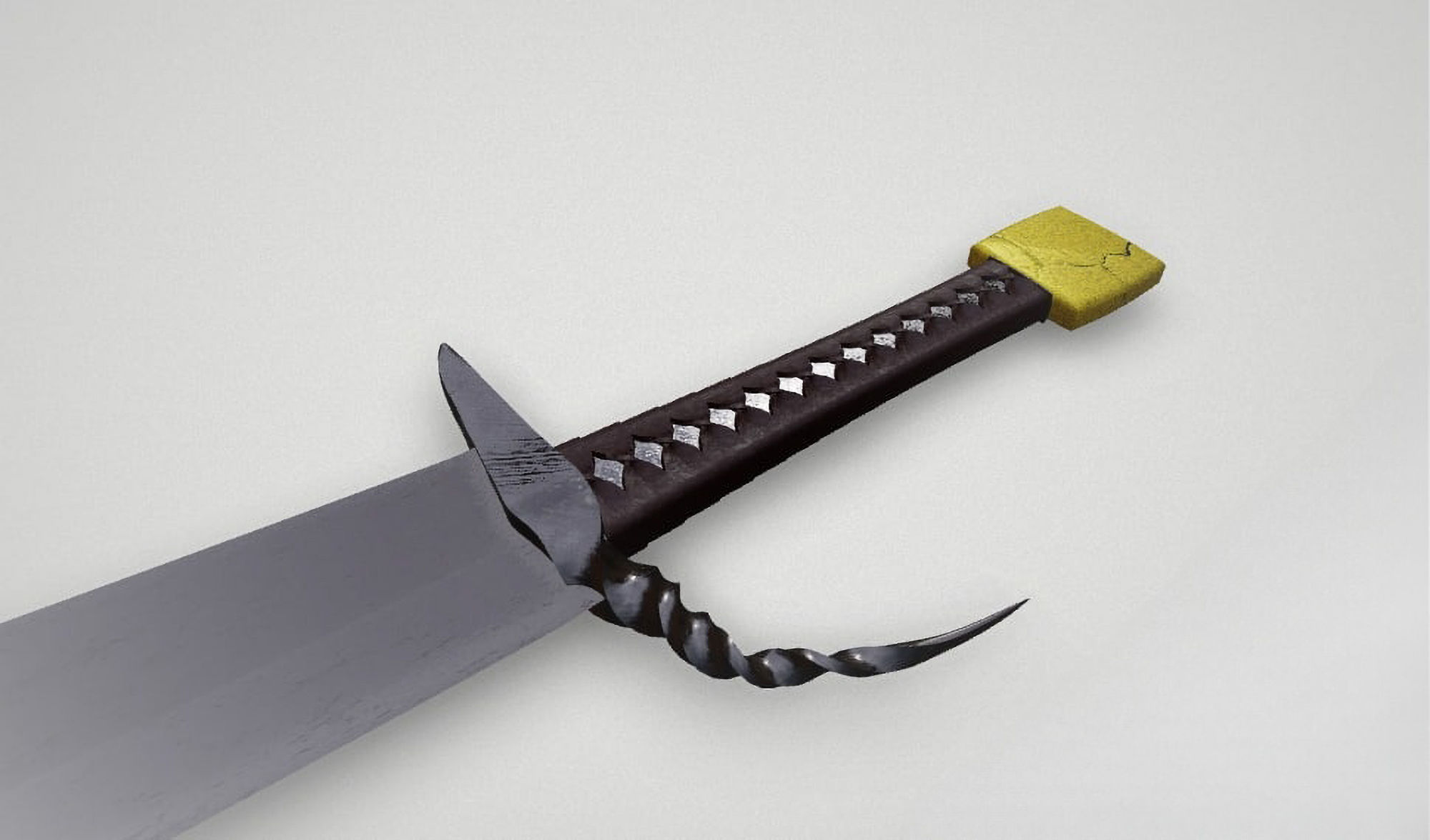 Game asset Leather-Handled Battle-Ready Sword 3D model_3