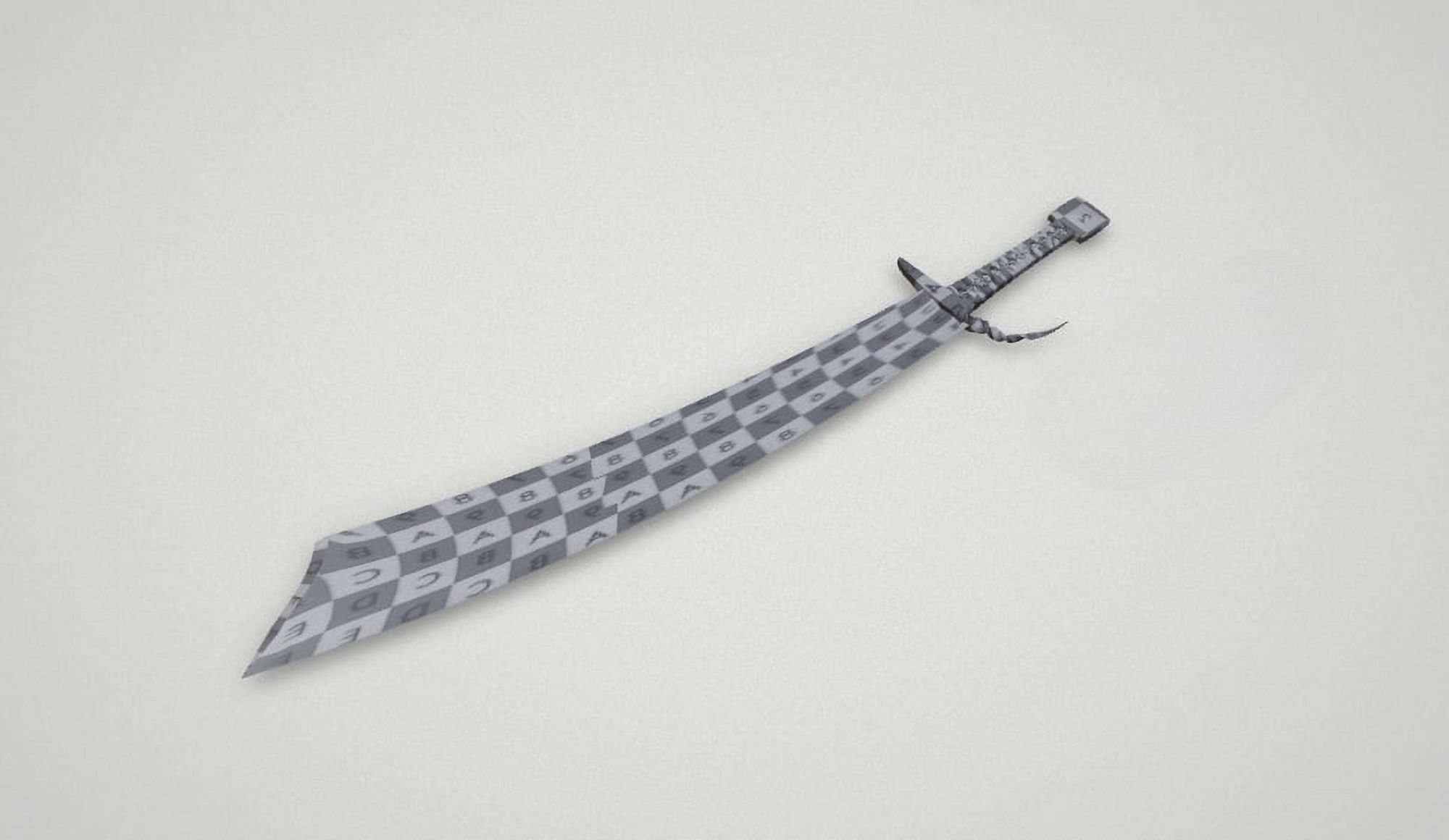Game asset Leather-Handled Battle-Ready Sword 3D model_8