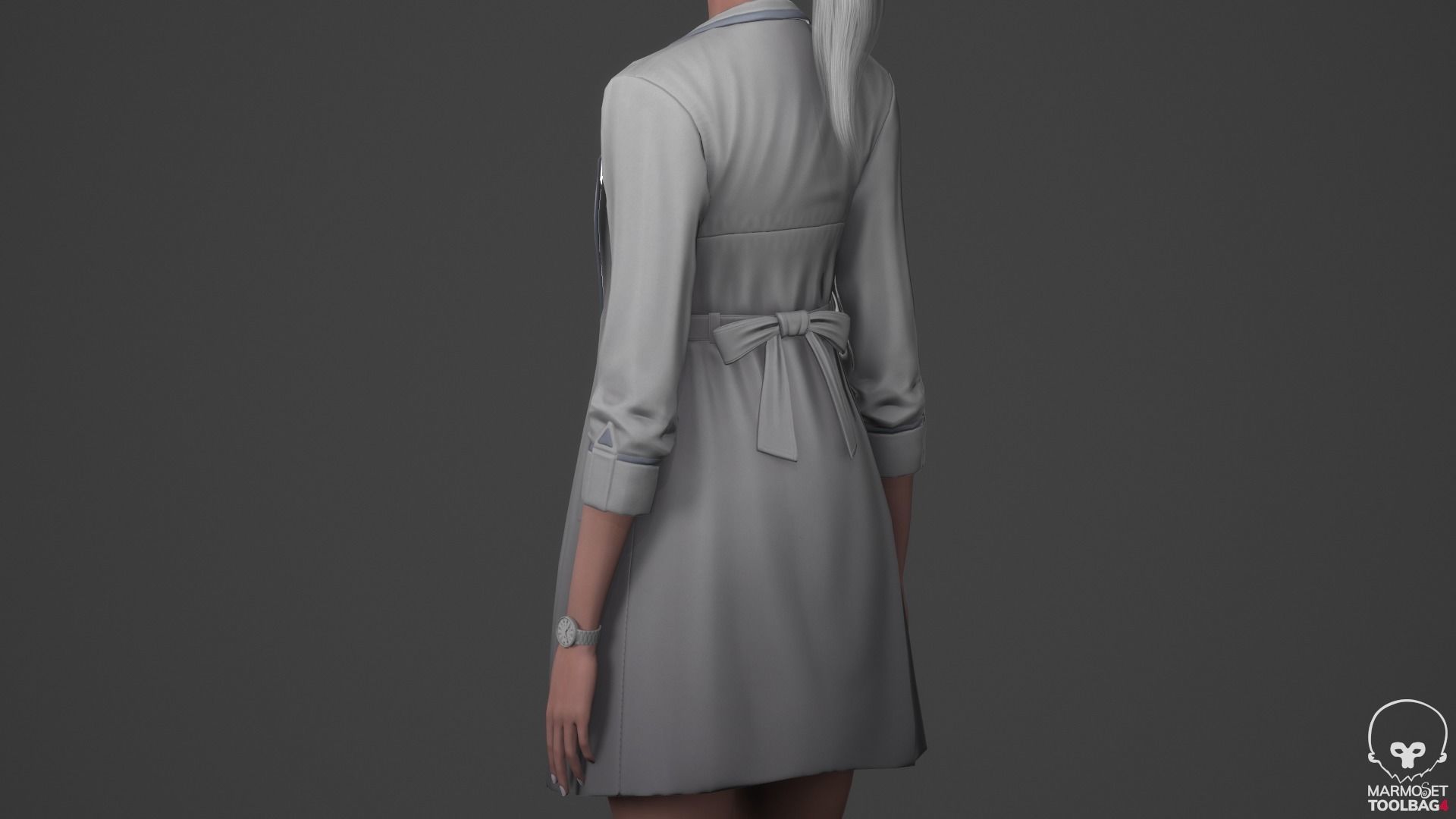 Scientist Girl Low-poly 3D model_9