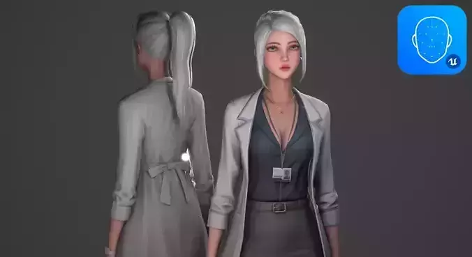 Scientist Girl Low-poly 3D model Scientist Girl Low-poly 3D model