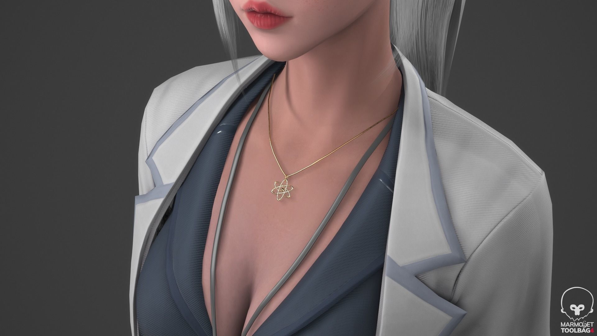 Scientist Girl Low-poly 3D model_5