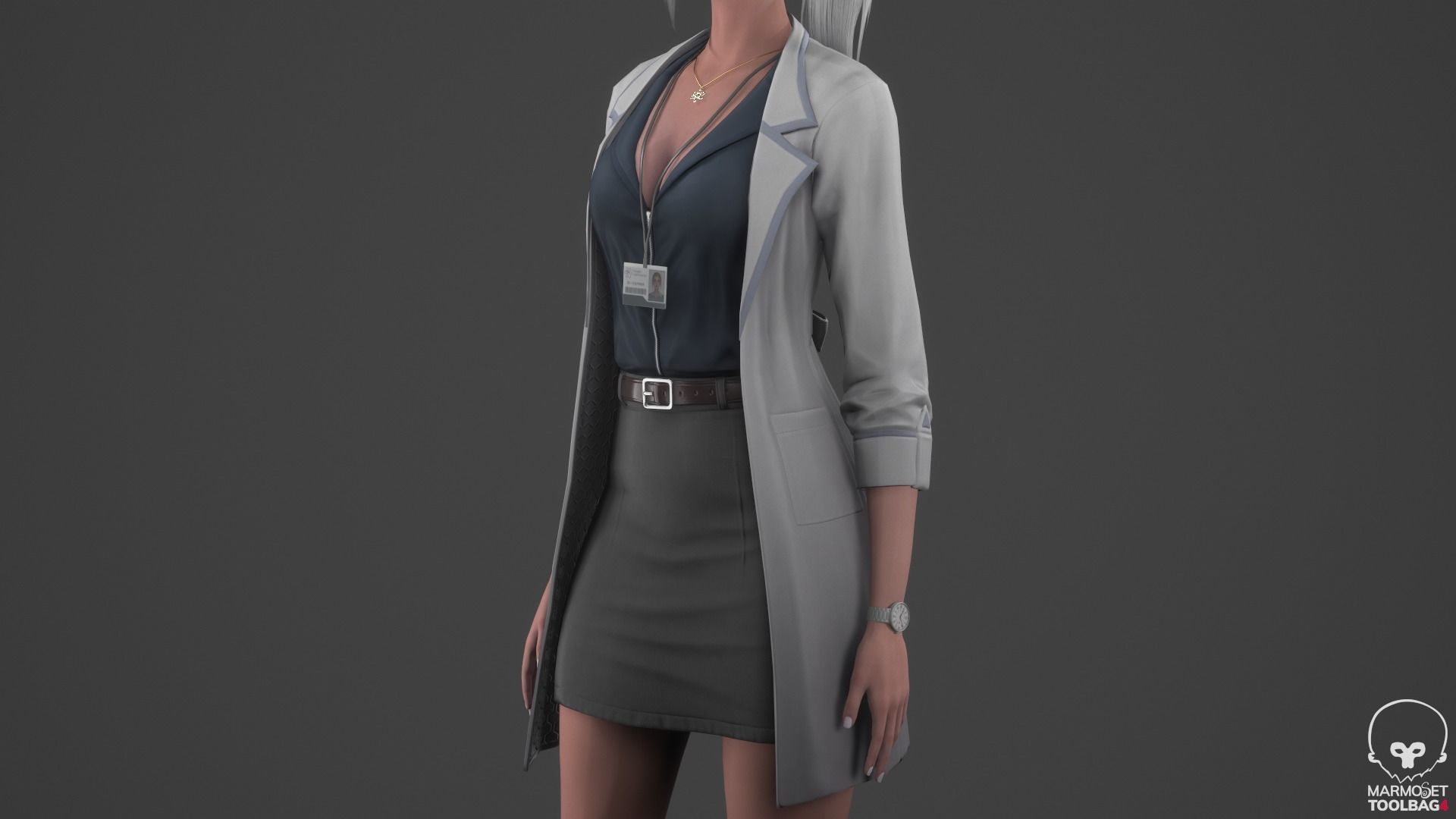 Scientist Girl Low-poly 3D model_8