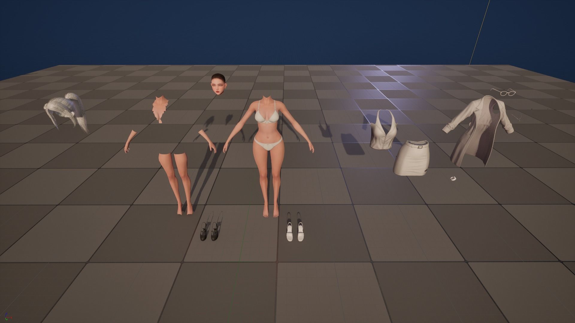 Scientist Girl Low-poly 3D model_15