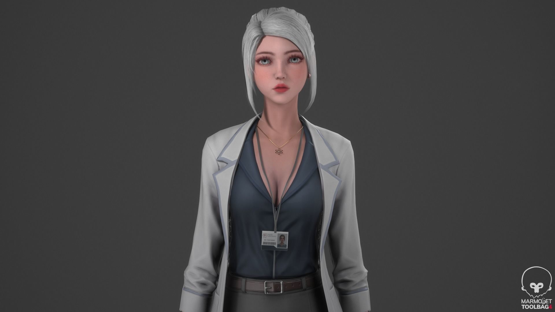 Scientist Girl Low-poly 3D model_4