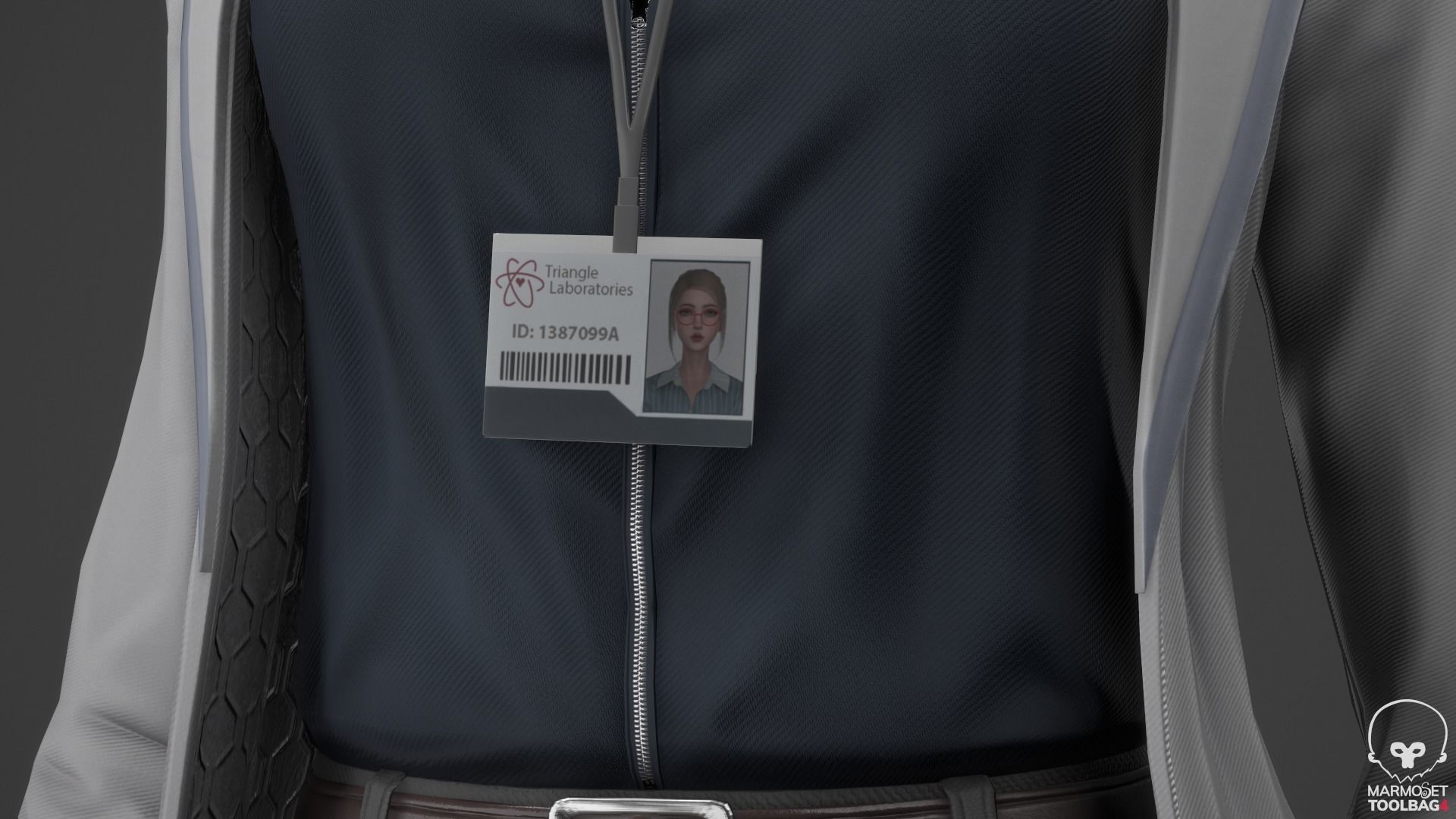 Scientist Girl Low-poly 3D model_6