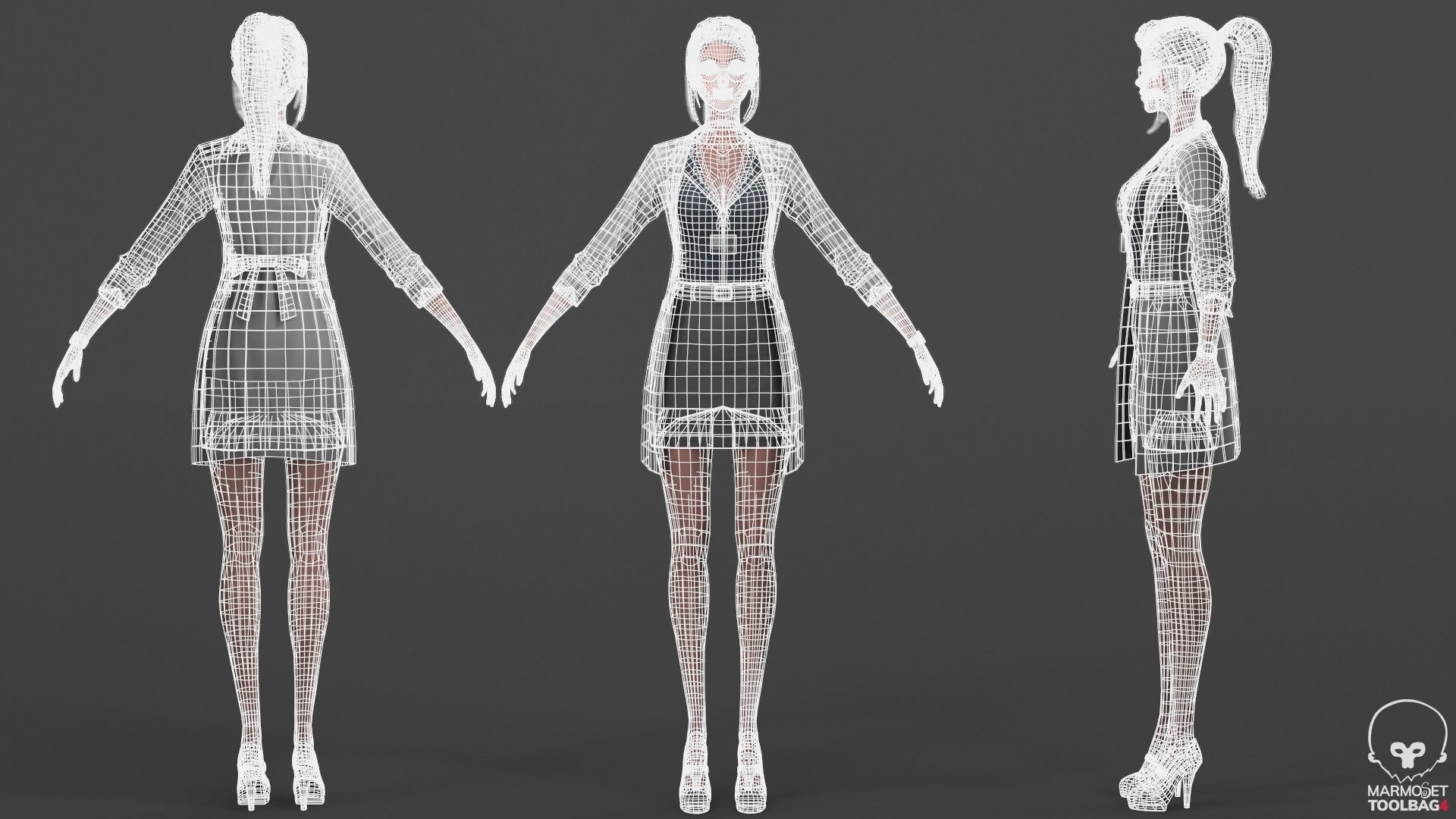 Scientist Girl Low-poly 3D model_13