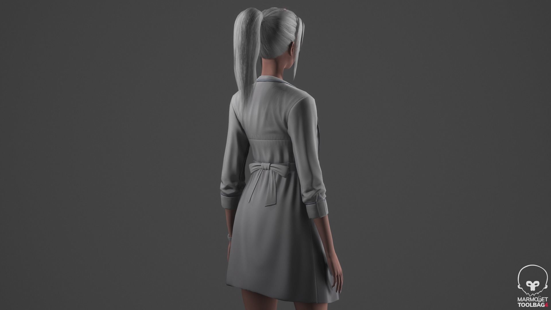 Scientist Girl Low-poly 3D model_7