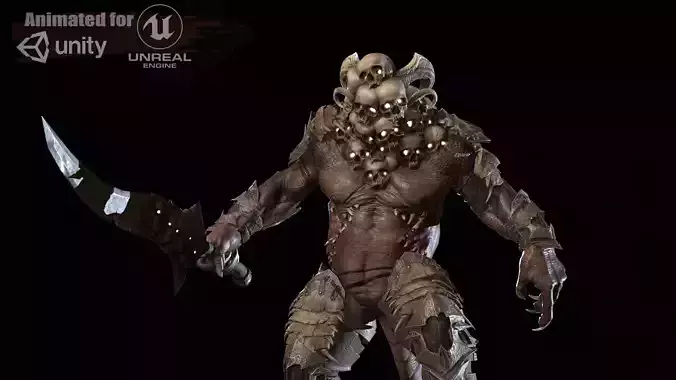 DemonBoss7 Low-poly 3D model
