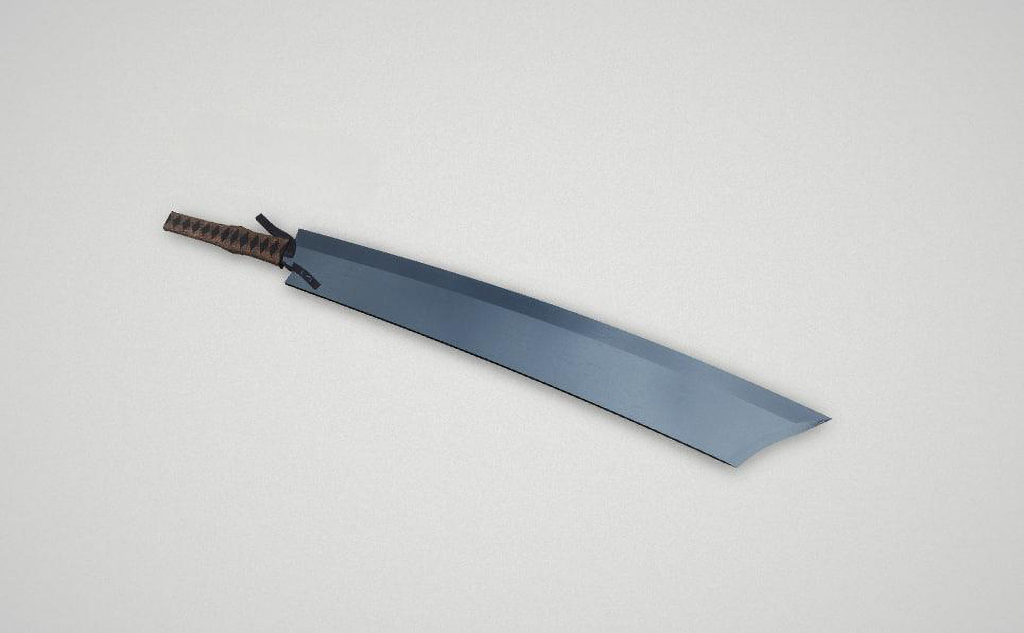 Game asset Unique Battle Blade with Leather Grip 3D model_1
