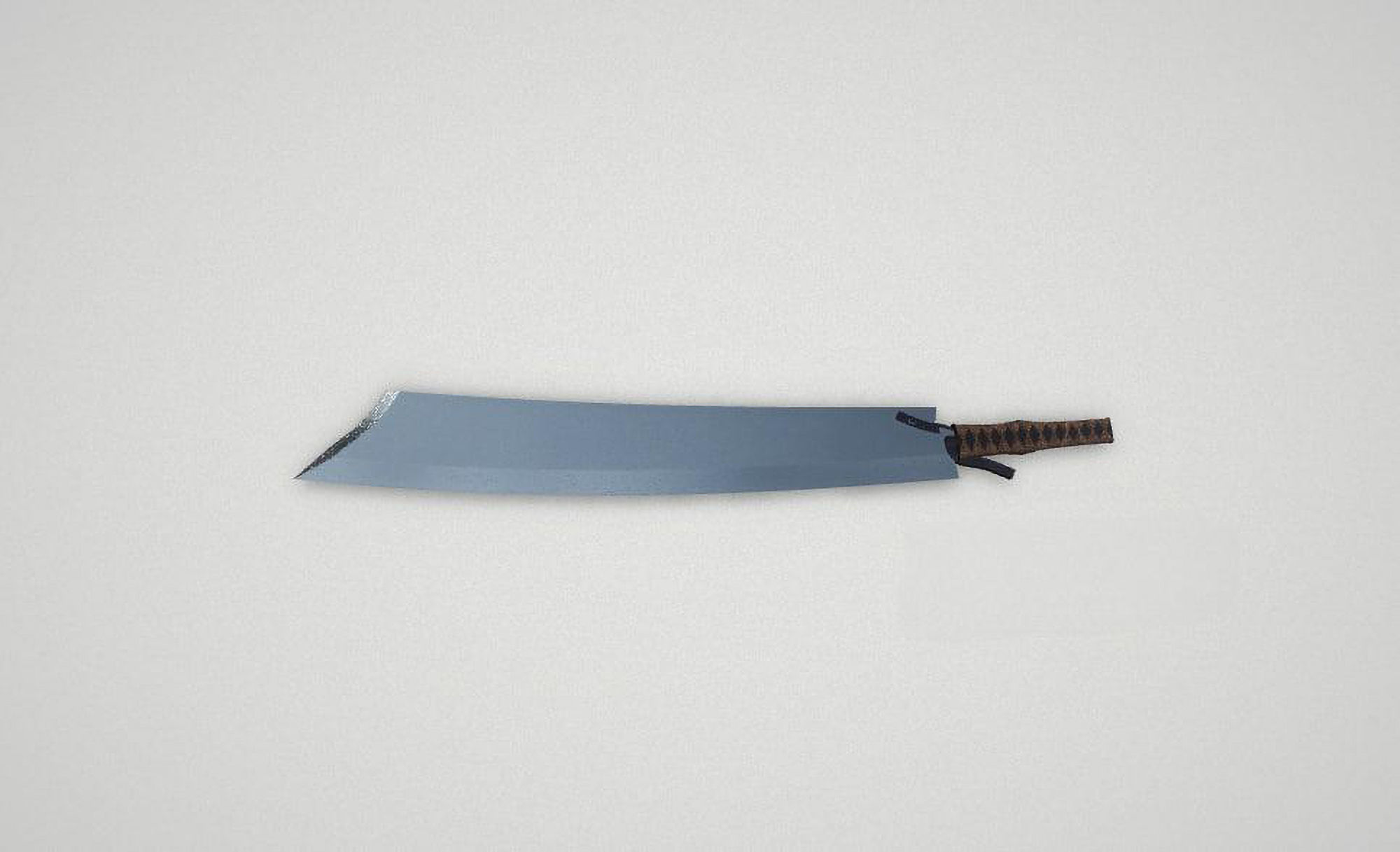 Game asset Unique Battle Blade with Leather Grip 3D model_2