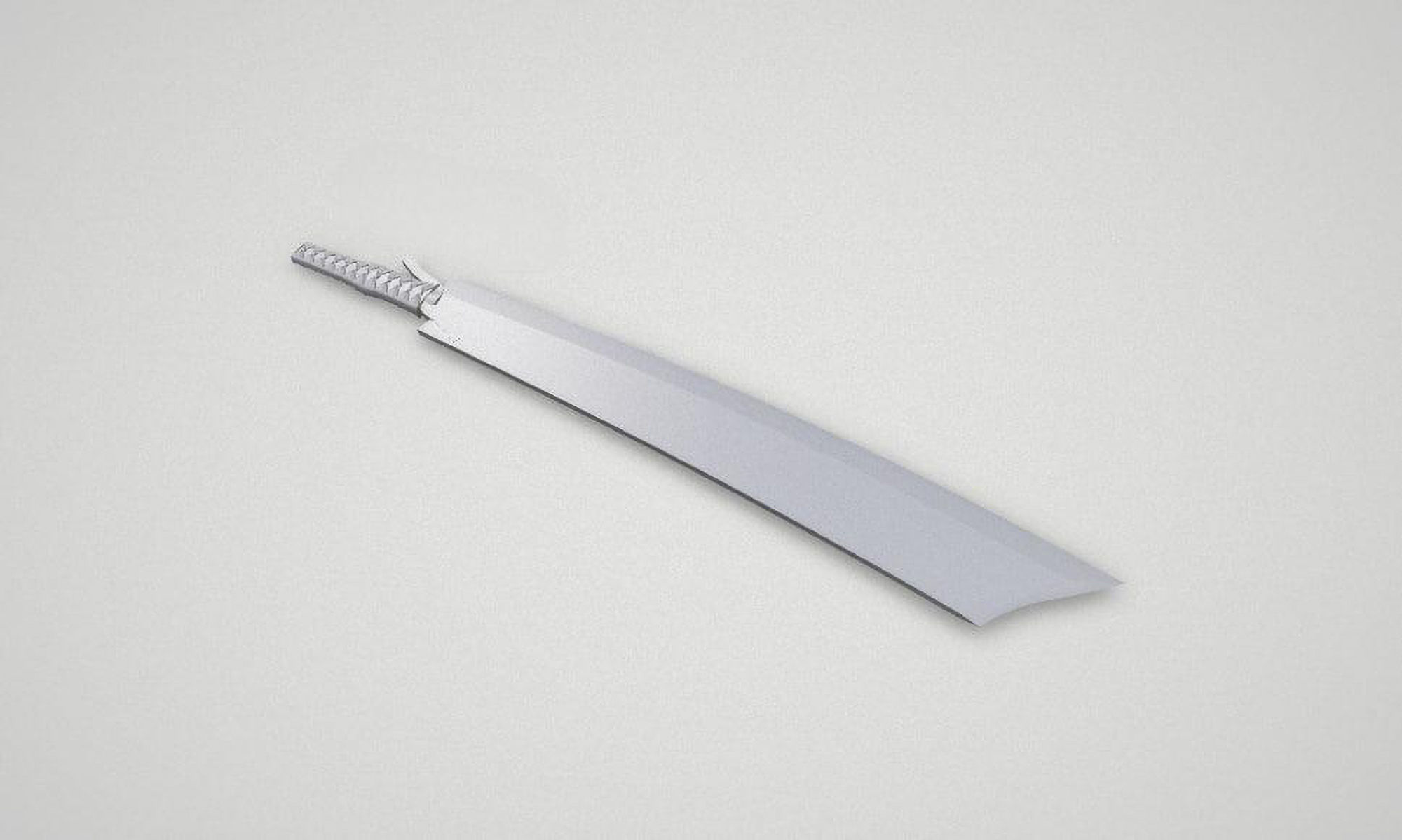 Game asset Unique Battle Blade with Leather Grip 3D model_3