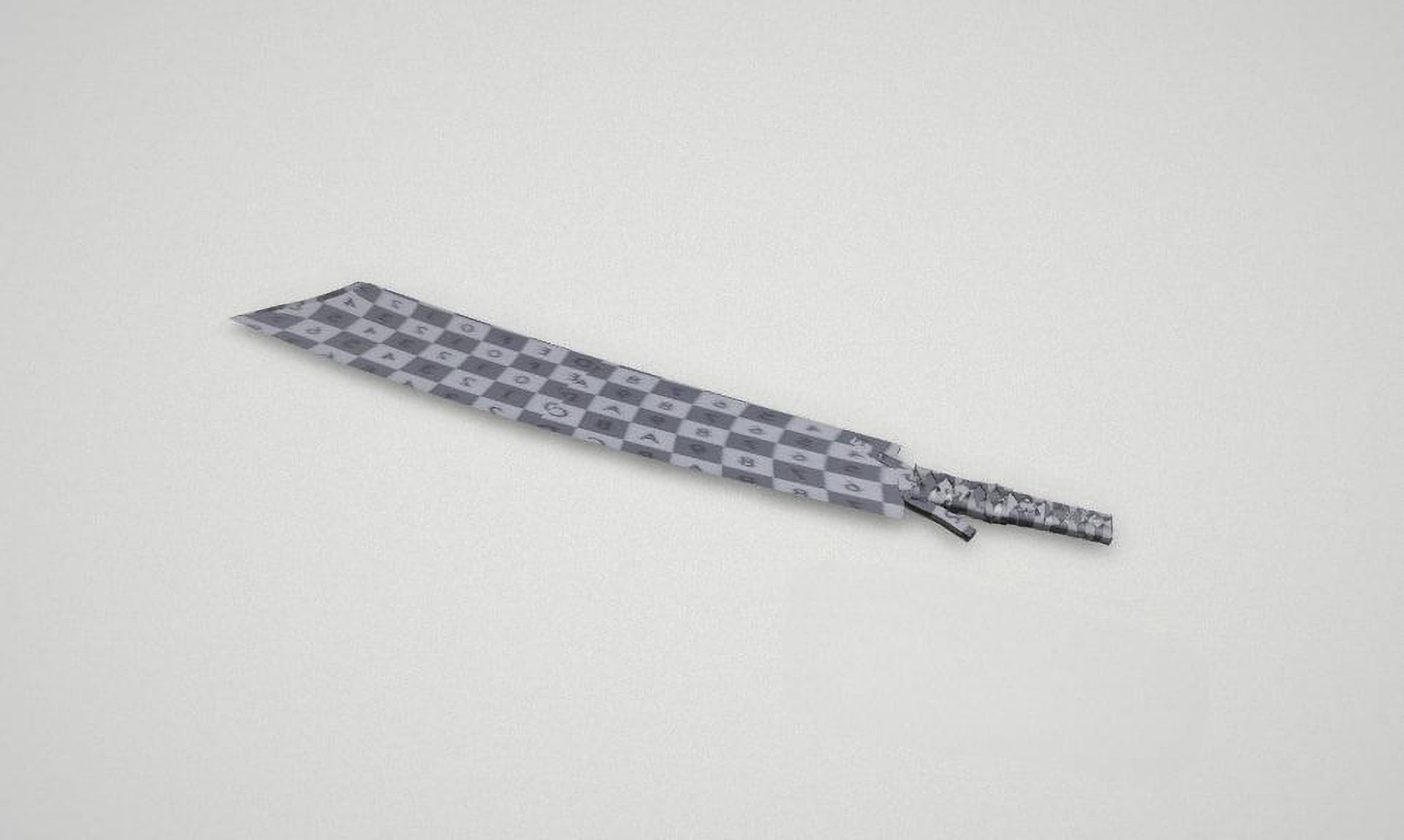 Game asset Unique Battle Blade with Leather Grip 3D model_5