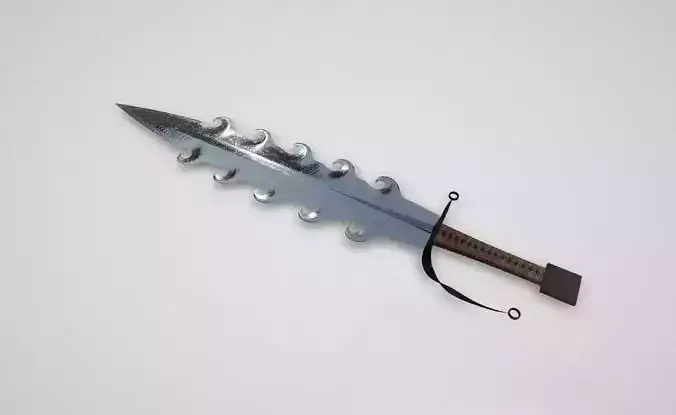 Game asset Silver Wave-Engraved Sword
