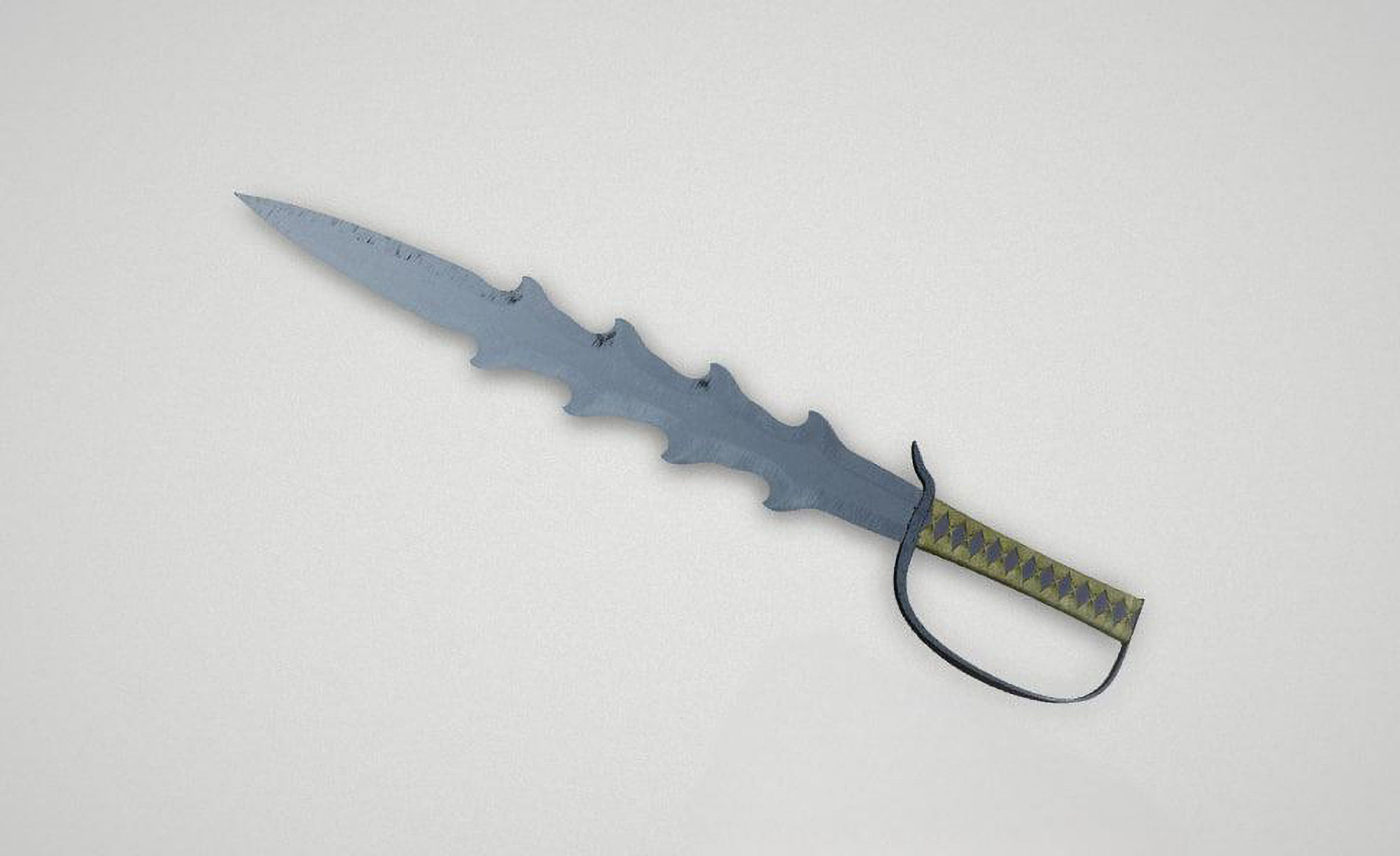 Game asset Wavy Elements Silver Sword 3D model_3