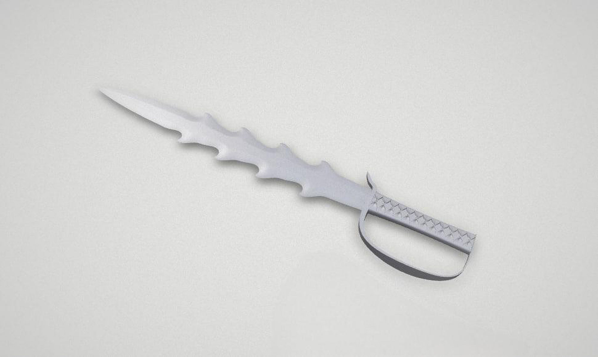 Game asset Wavy Elements Silver Sword 3D model_6