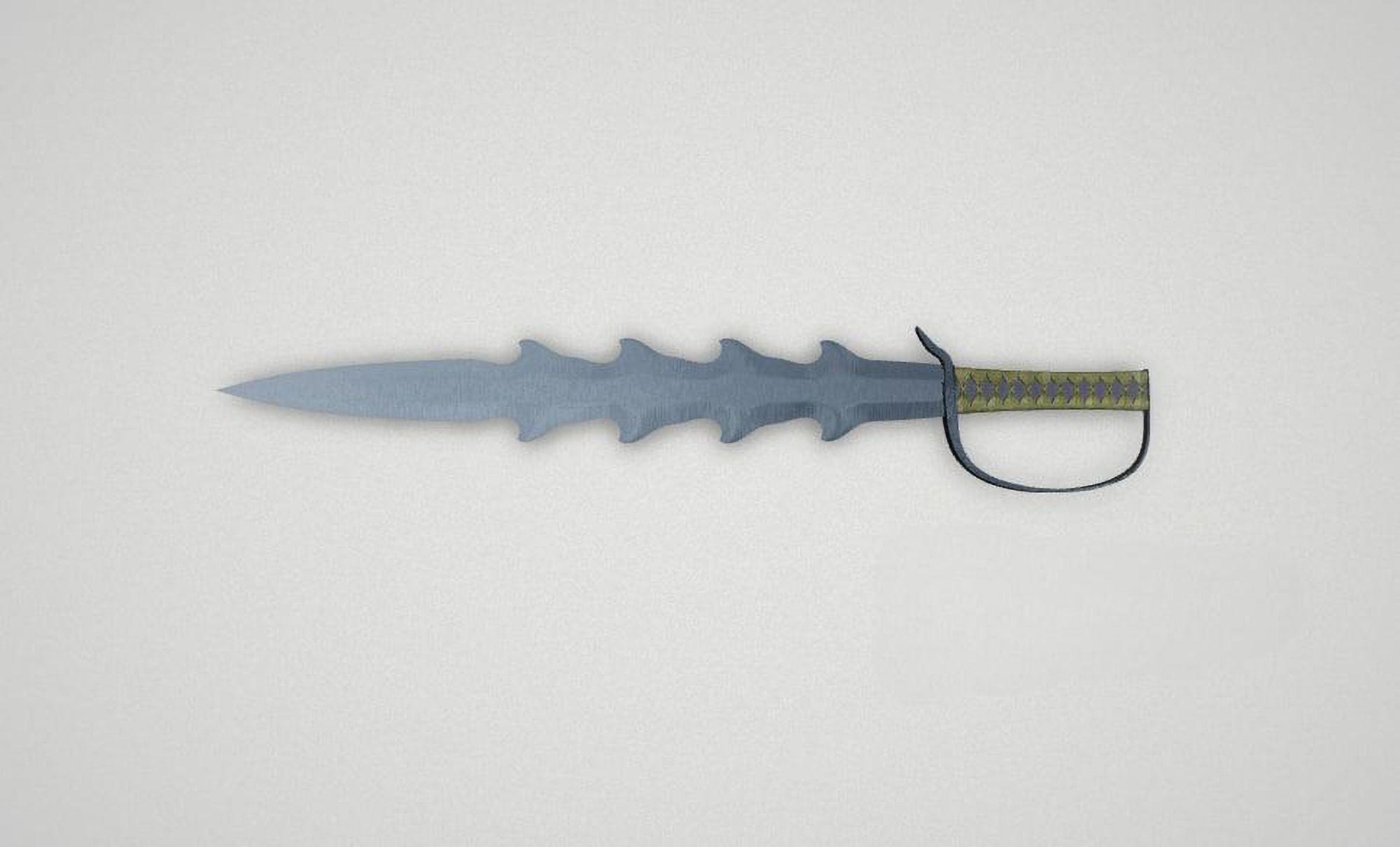 Game asset Wavy Elements Silver Sword 3D model_1