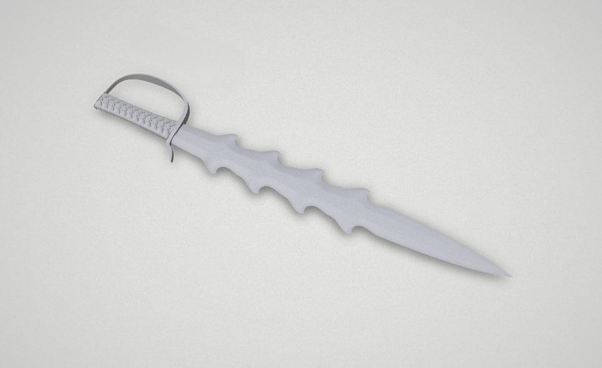 Game asset Wavy Elements Silver Sword 3D model_4