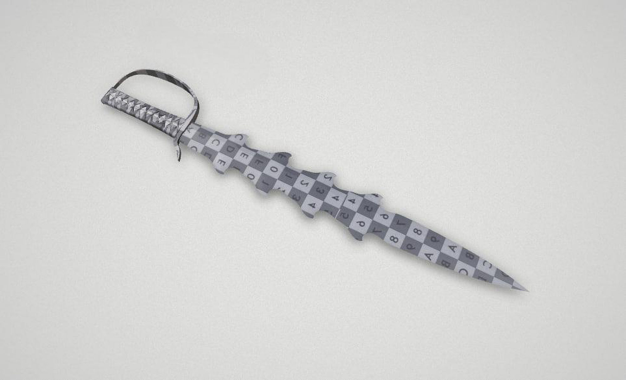 Game asset Wavy Elements Silver Sword 3D model_7