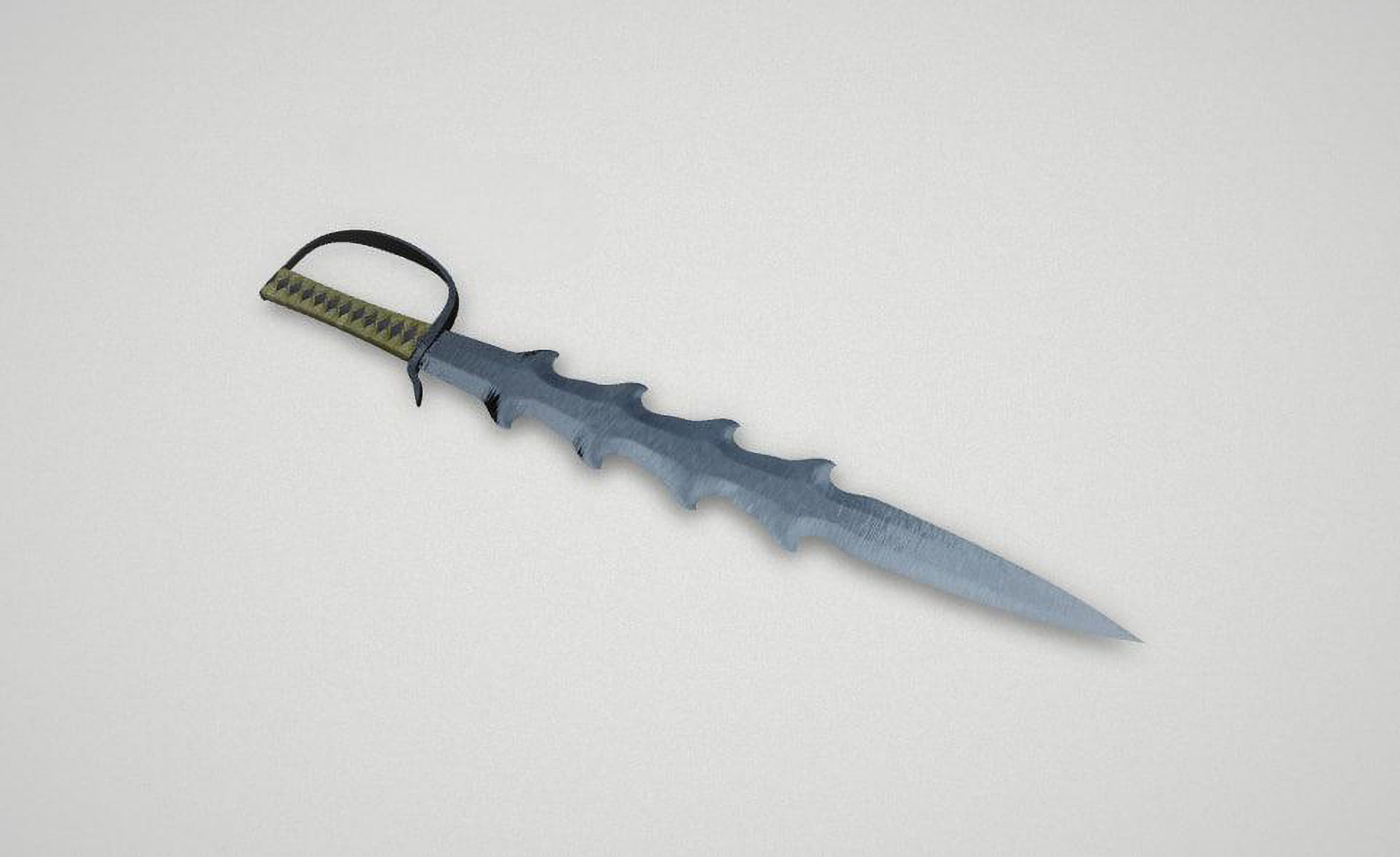 Game asset Wavy Elements Silver Sword 3D model_2