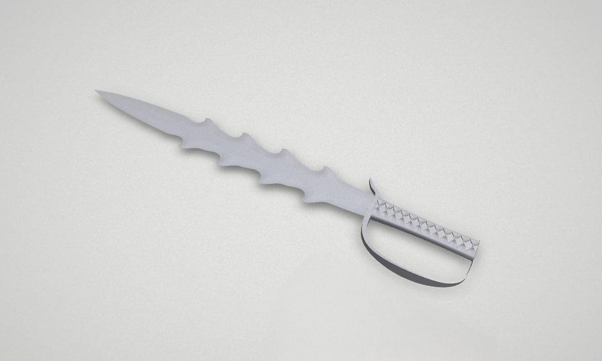 Game asset Wavy Elements Silver Sword 3D model_5