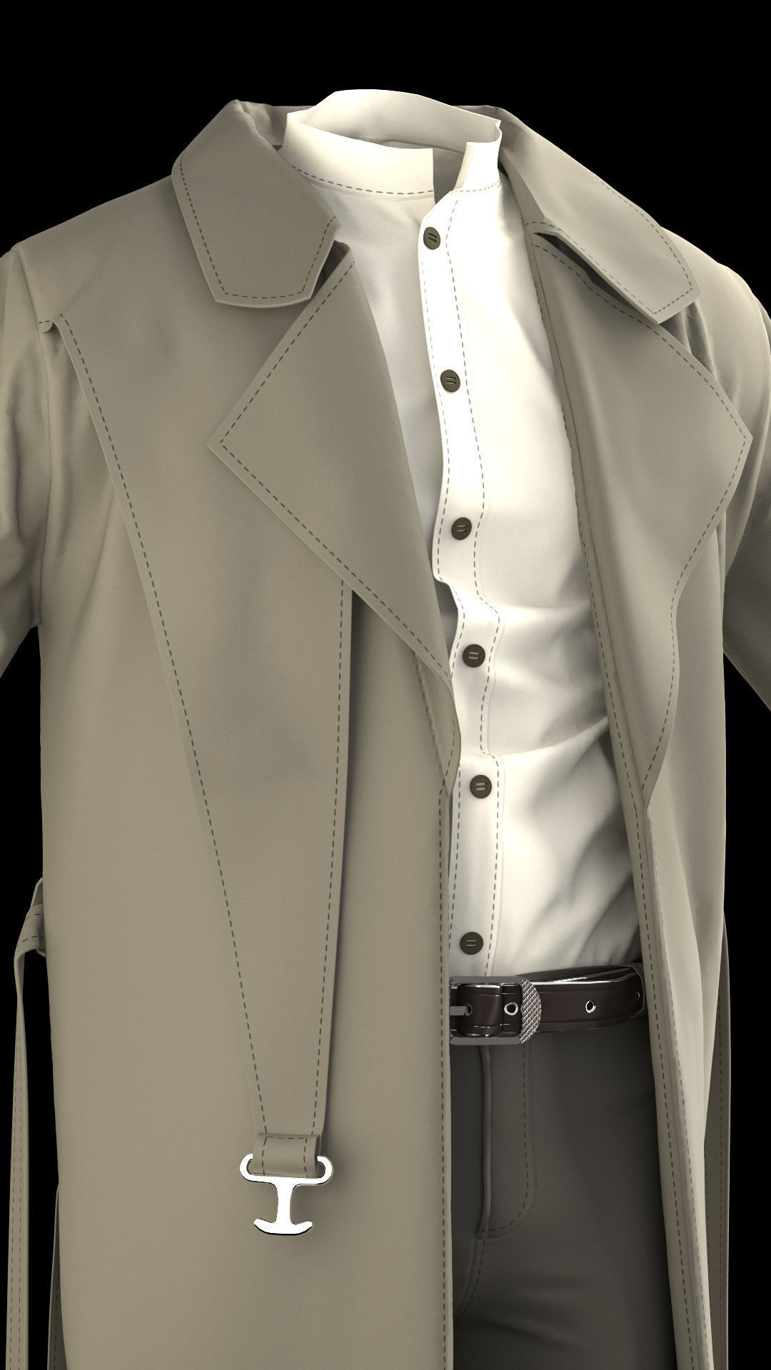coat model 3D model_9