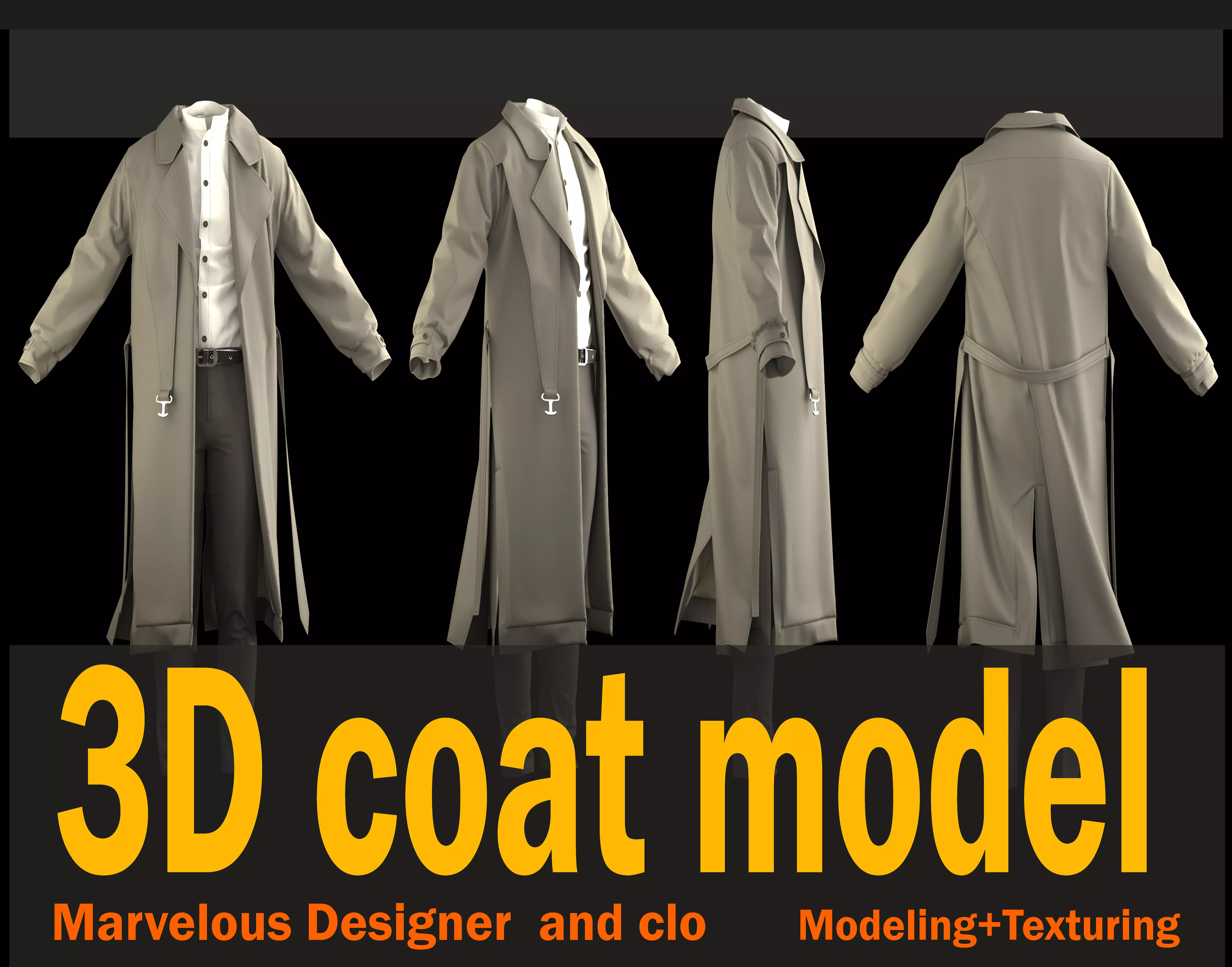 coat model 3D model_0