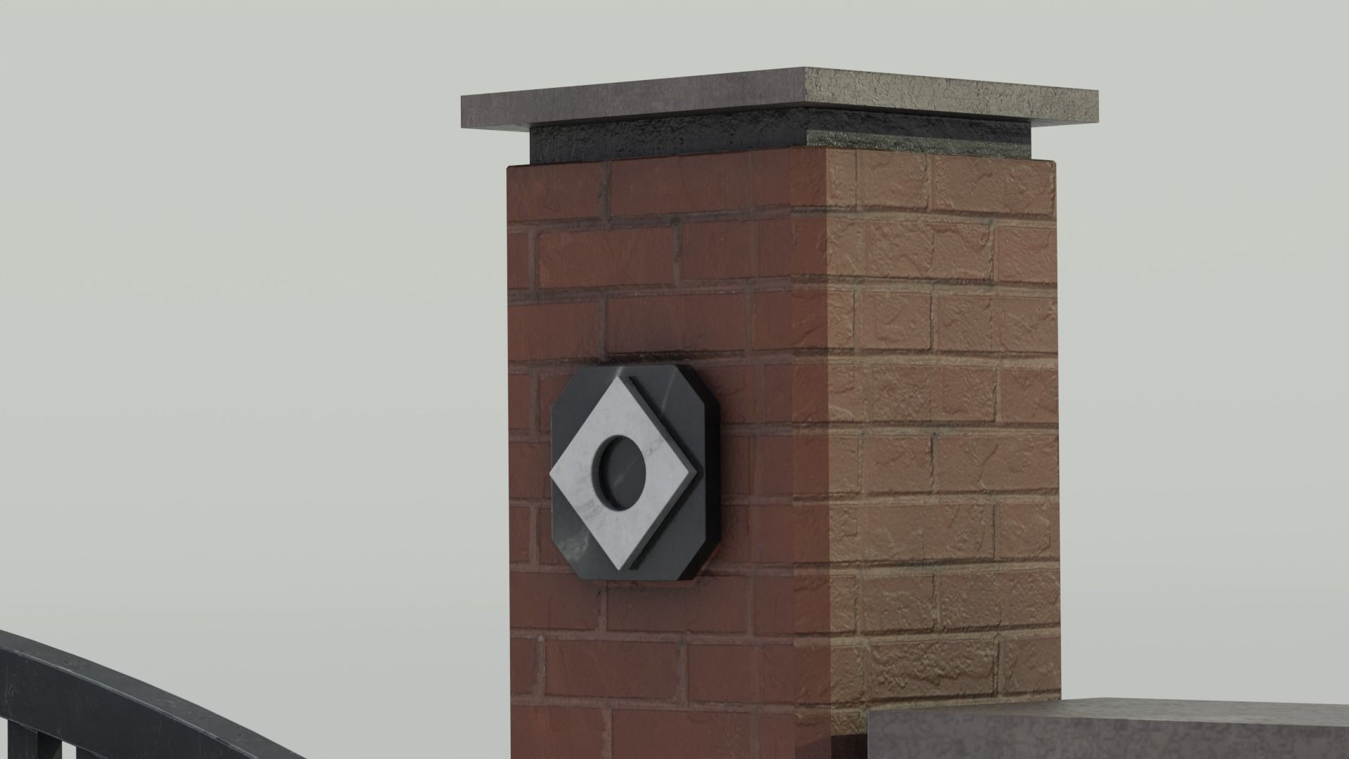 Modular wall with Gate 3D model_4