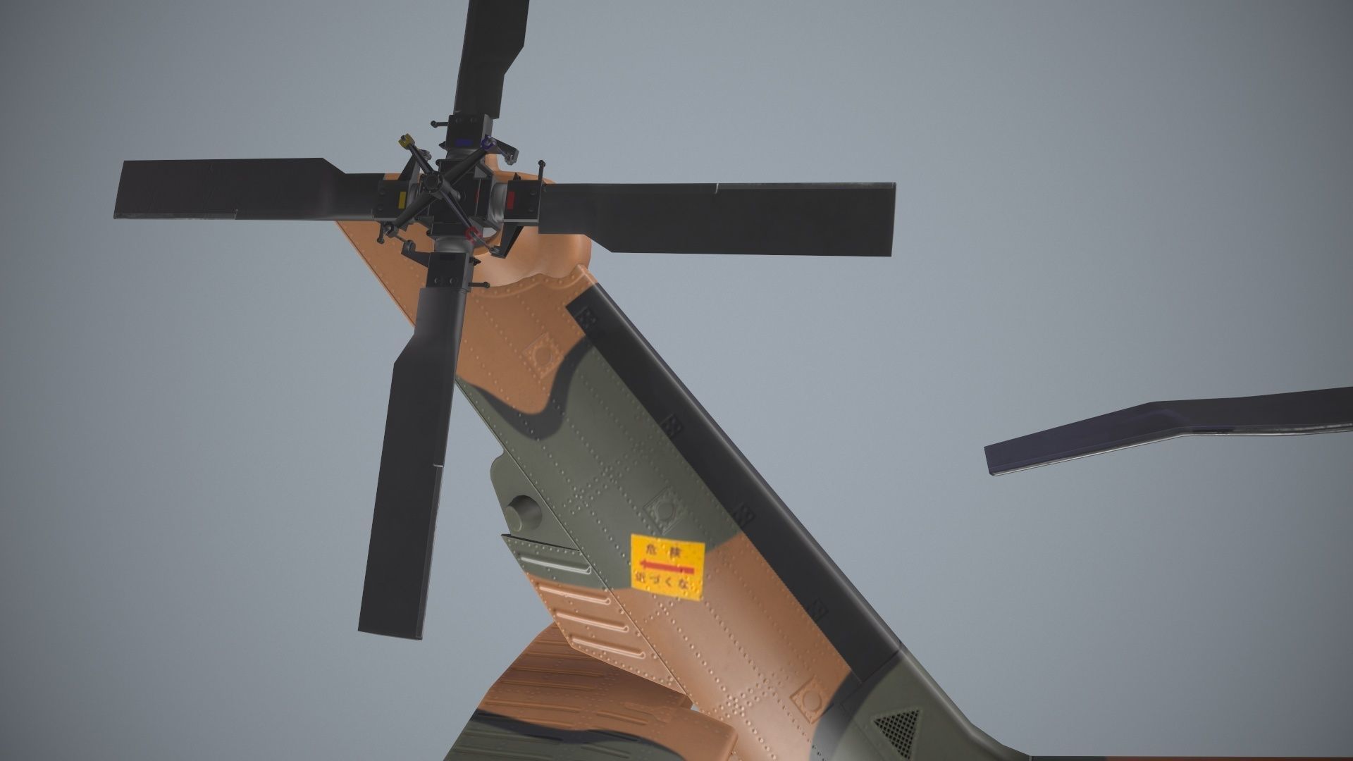  UH-60JA Black Hawk Japan Static Low-poly 3D model_5