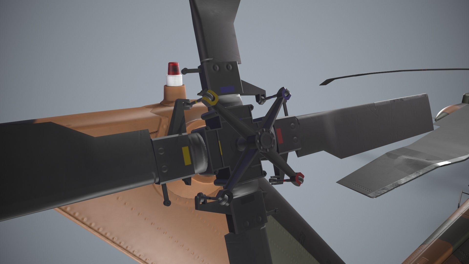  UH-60JA Black Hawk Japan Static Low-poly 3D model_9