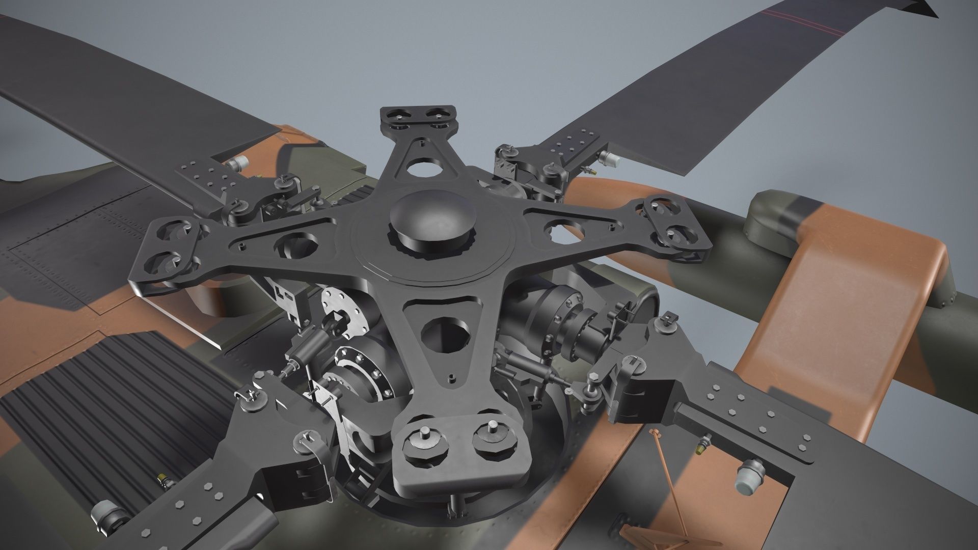  UH-60JA Black Hawk Japan Static Low-poly 3D model_7