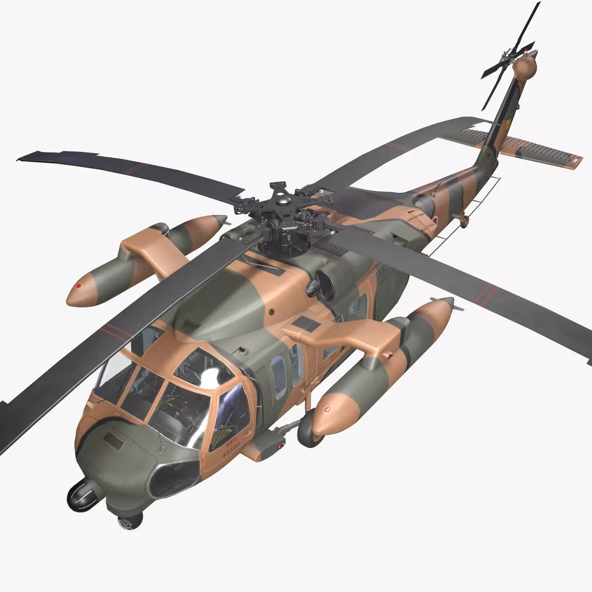  UH-60JA Black Hawk Japan Static Low-poly 3D model_0