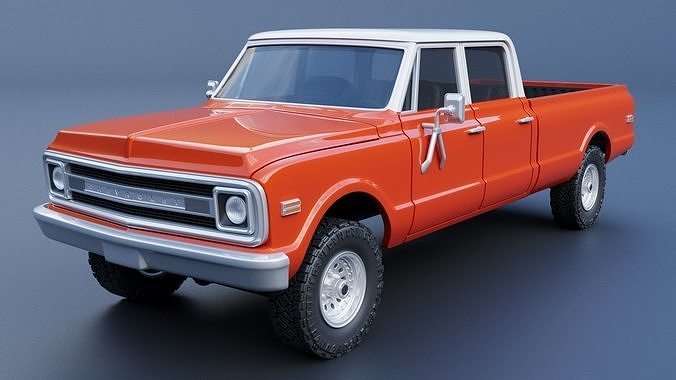 Chevrolet K10 Crew Cab 1970 3D print model 3