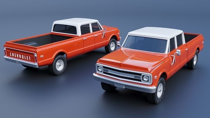 Chevrolet K10 Crew Cab 1970 3D print model 2