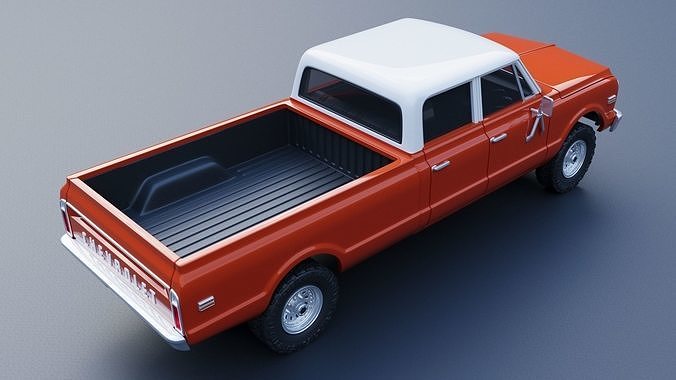Chevrolet K10 Crew Cab 1970 3D print model 7
