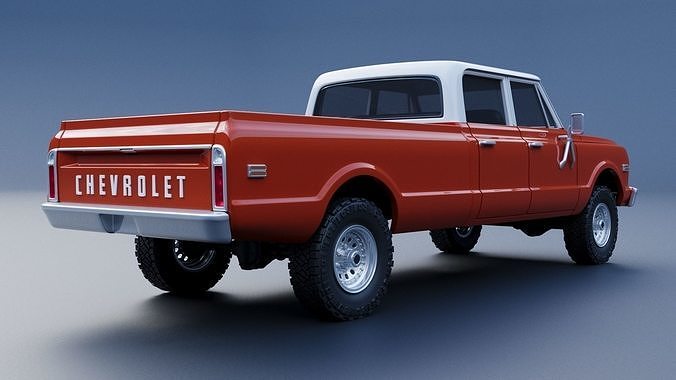 Chevrolet K10 Crew Cab 1970 3D print model 6