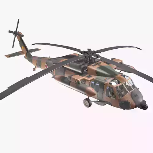  UH-60JA Black Hawk Japan Basic Animation Low-poly 3D model