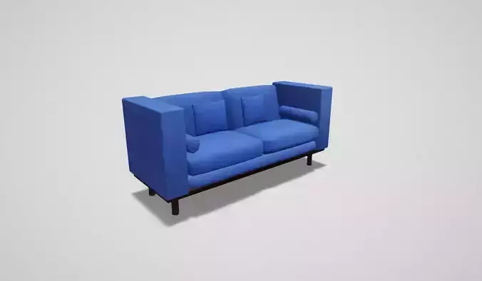 Game asset Blue Comfort Double Sofa with Cushions
