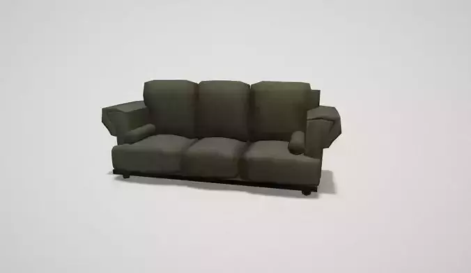 Game asset Deep Green Comfort Three-Seater Sofa