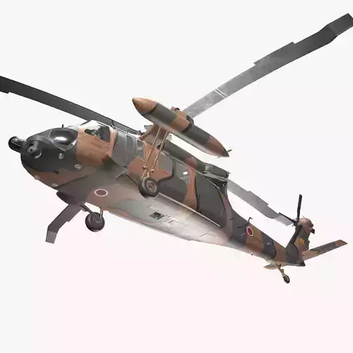 UH-60JA Black Hawk Japan Complex Animation Low-poly 3D model
