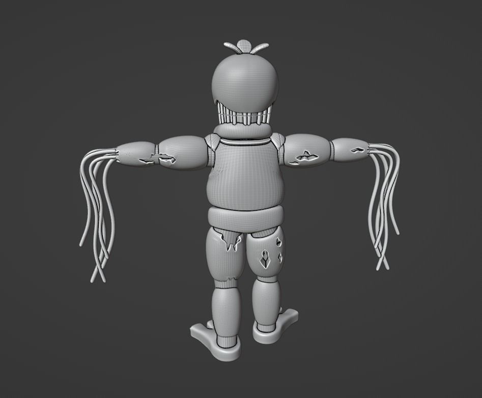 Withered chica  3D print model_2