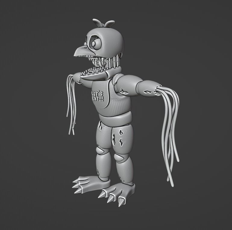 Withered chica  3D print model_1