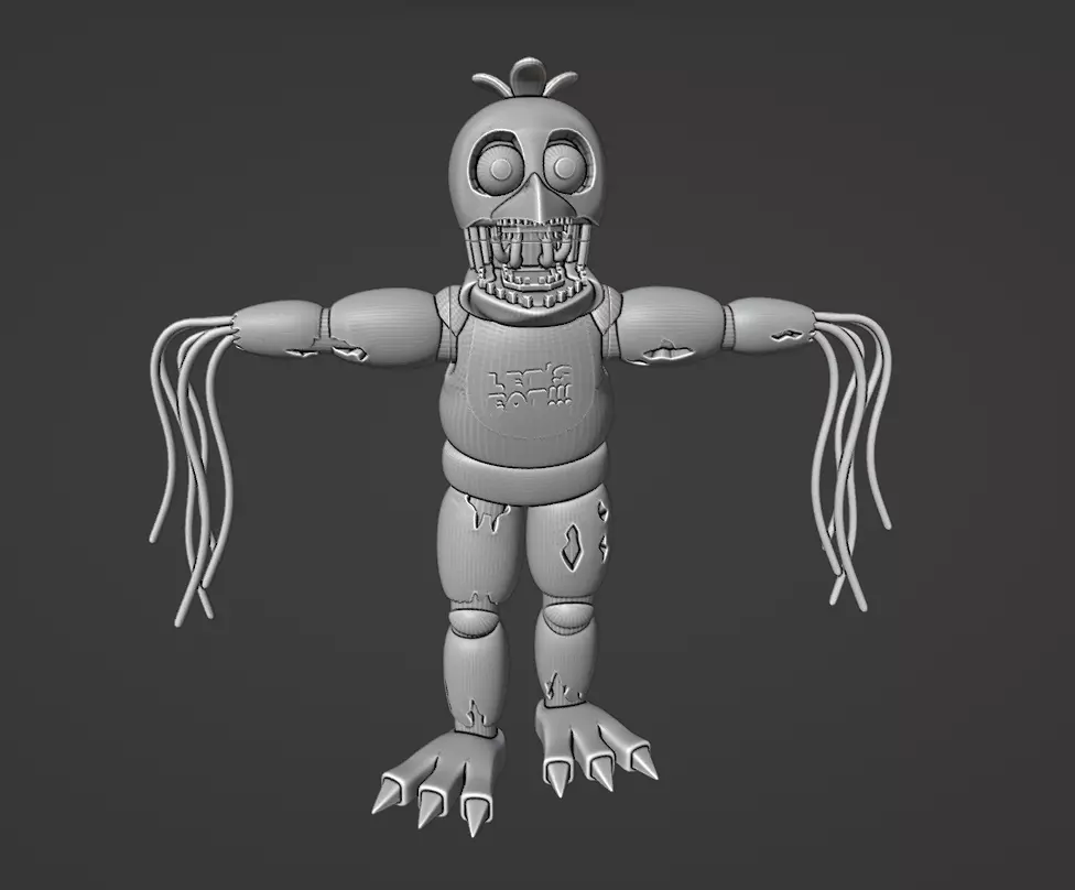 Withered chica  3D print model_0