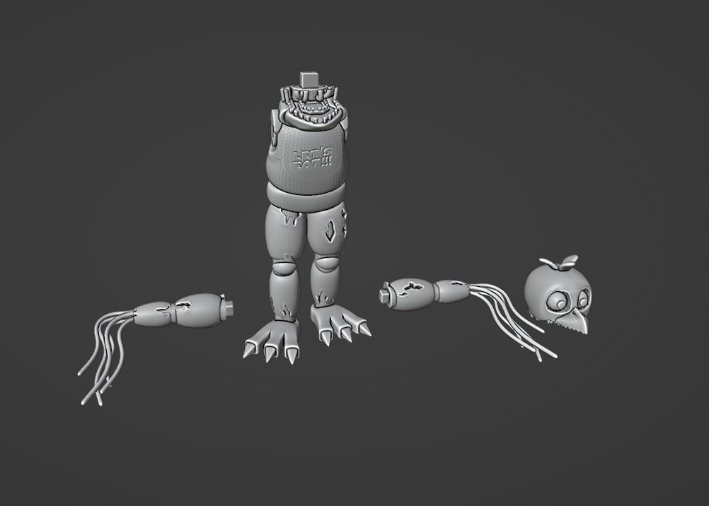 Withered chica  3D print model_5