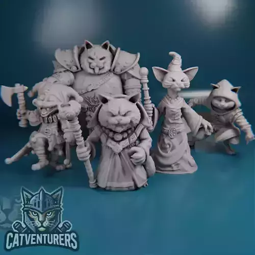 The Feline Fiends - RPG Party 3D print model