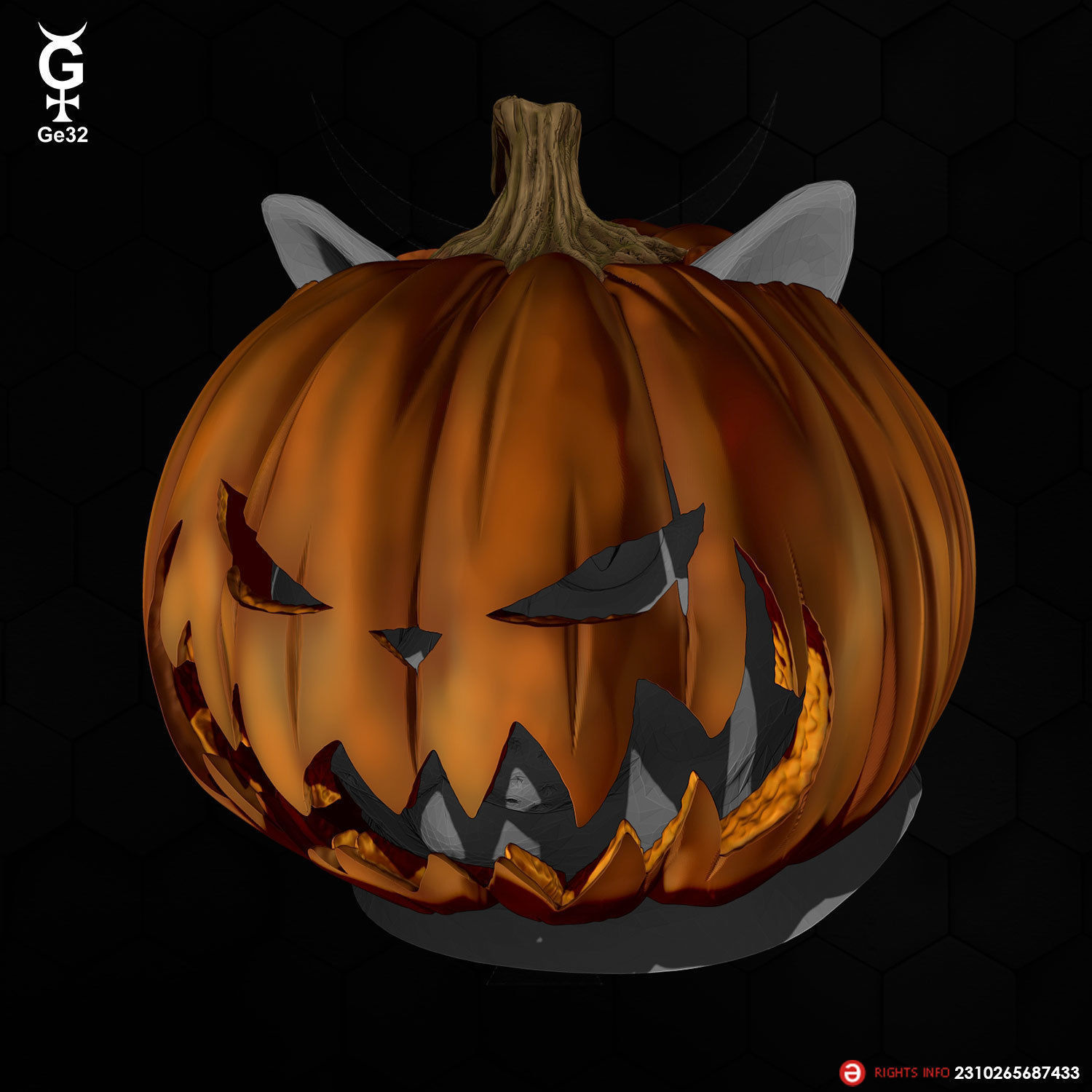 JACK PUMPKIN KING CAT - Helmet 3D print model_4