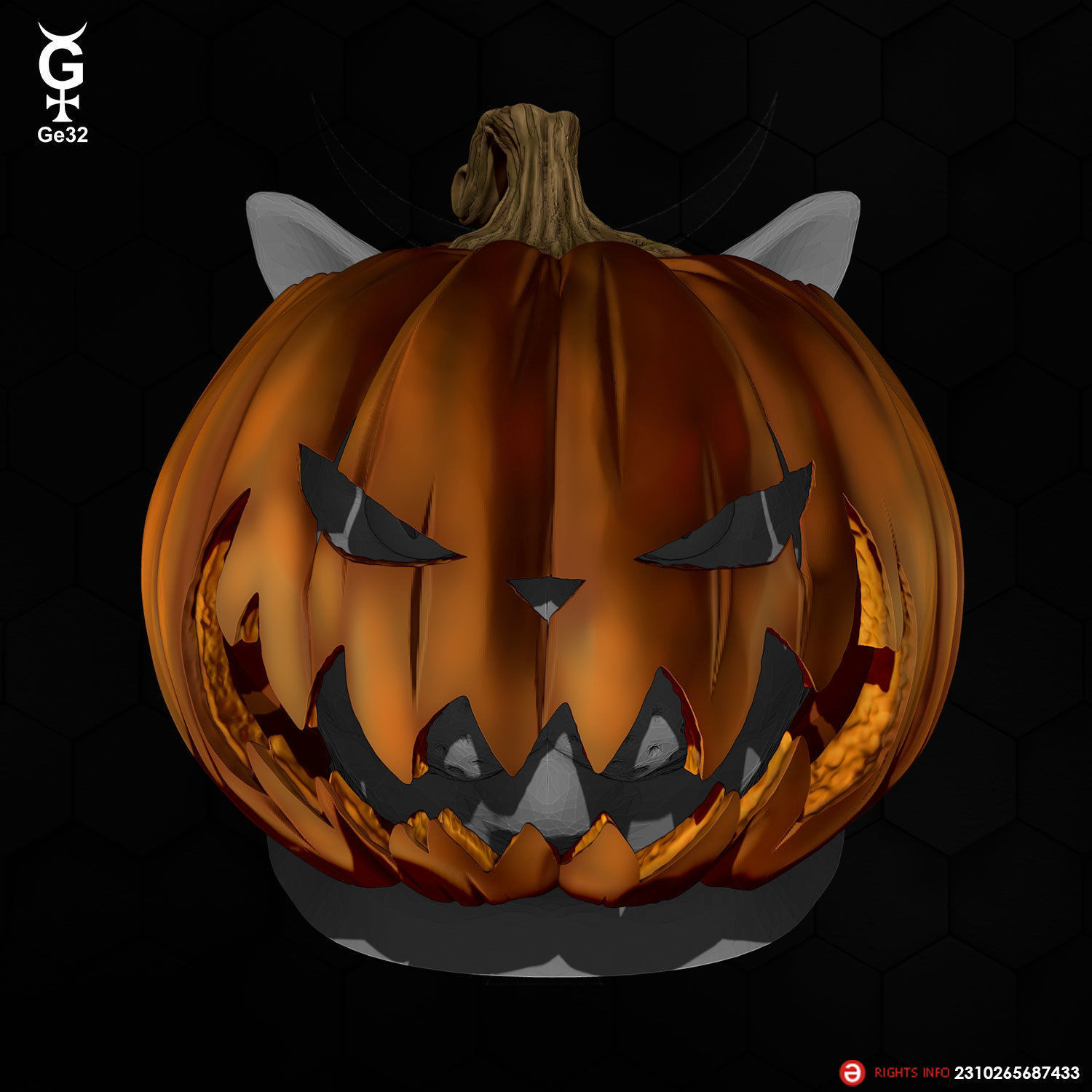 JACK PUMPKIN KING CAT - Helmet 3D print model_3