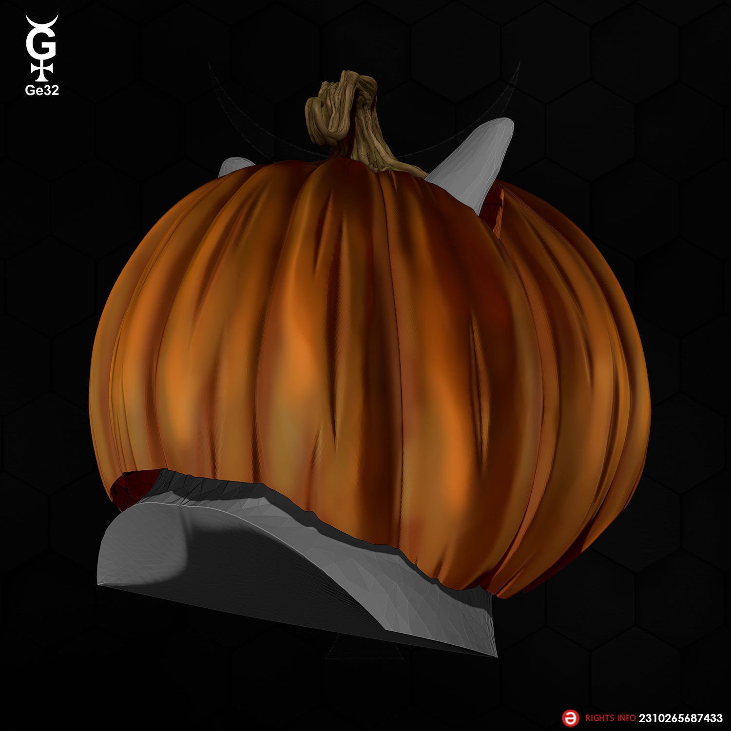 JACK PUMPKIN KING CAT - Helmet 3D print model_5