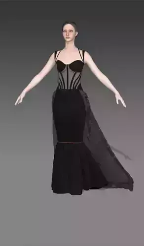 Corset dress heart neckline and vual detail